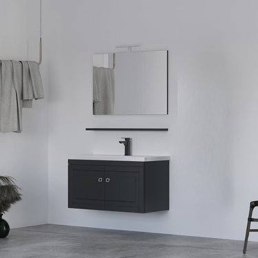 Mobile Bagno Sospeso 85 cm in Colore Antracite con Lavabo e Specchio - Stare