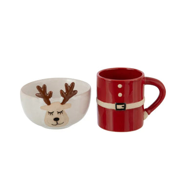 Tazza Mug Renna Natalizia in Gres con Ciotola - The Christmas Show