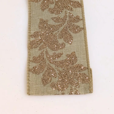 Nastro Decorativo Natalizio Colore Beige Giglio Gold 10 mt