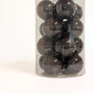 Set 16 Sfere Albero di Natale in Vetro Colore Mogano Ø 8 cm