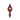 Set 6 Pendenti Natale in Vetro Soffiato Rosso Borgogna con Perline Oro h 16 cm - Viron
