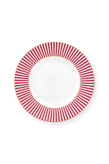 Piattino Pane Royal Stripes 12 cm in Porcellana a Righe Fucsia