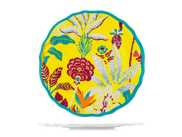 Set 6 Piatti Piani Tropicali Blossom in Melamina 28 cm