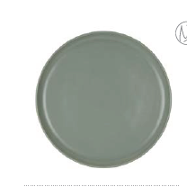 Set 6 Piatti Piani da Tavola in Gres Verde Salvia Ø27 cm Ingrid