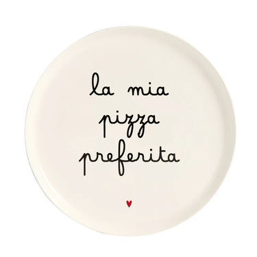 Piatto Pizza in Gres con Scritta “La mia pizza preferita” – 31,5 cm