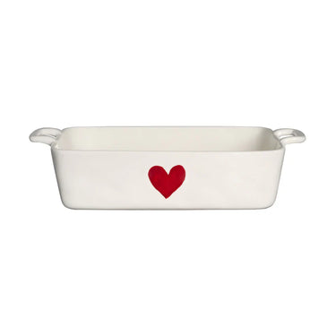 teglia da forno in gres con cuore rosso simple day