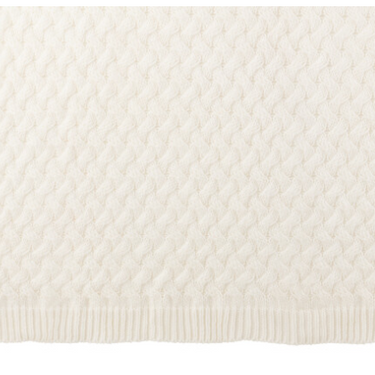 Plaid in Maglia Misto Cotone Bianco 130x180 cm