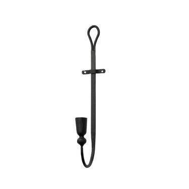 Candelabro da parete nero in metallo con struttura allungata