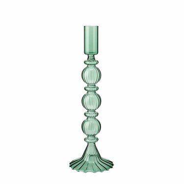 Candeliere decorativo in vetro verde trasparente dal design elegante