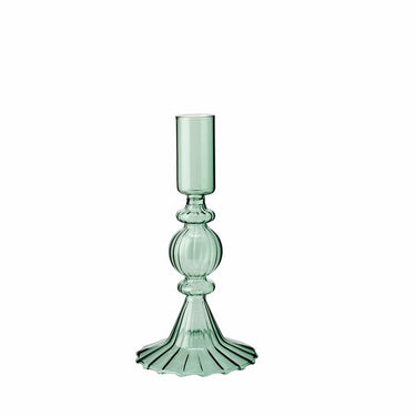 Portacandela in vetro verde elegante per decorazioni natalizie