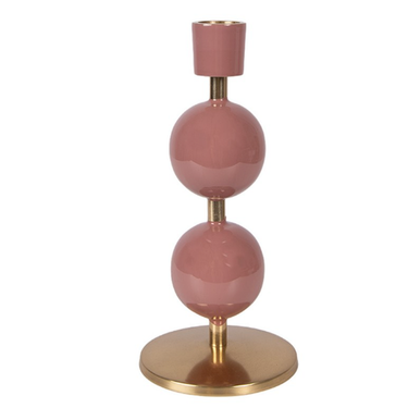 Candelabro decorativo in metallo rosa Ø 9×19 cm