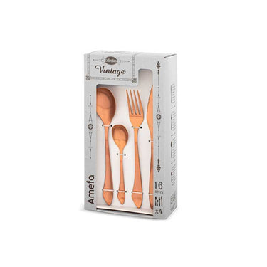 Posate in Acciaio Inox Colore Rame Matte Instinct 16 Pezzi - Amefa
