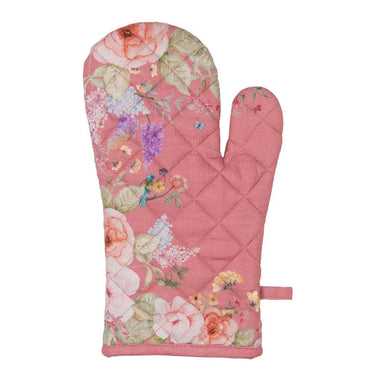 Guanto da forno 18x30 cm in Cotone Colore Rosa Motivo Fiori