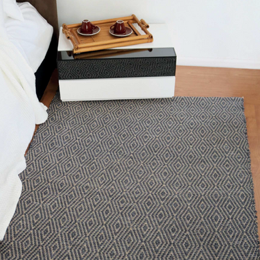 Tappeto Moderno 60x100 cm in Fibra Naturale e Juta Colore Tortora - Provence