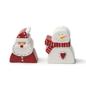 Set Sale e Pepe Babbo Natale e Snowman in Ceramica Dipinta a Mano - Excelsa - Viron.it