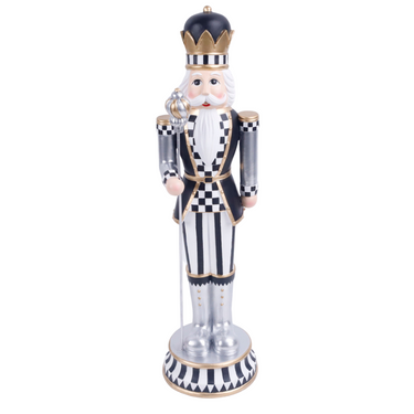 Schiaccianoci Decorazione Natalizia Colore Bianco e Nero h 56 cm
