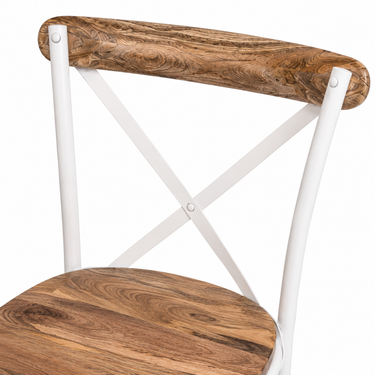 Sedia stile industrial chic con dettagli in legno massello venato