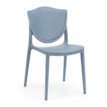 Sedia moderna blu polvere in polipropilene dal design minimal