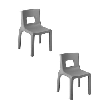Sedie Impilabili da Giardino 2 Pezzi Colore Grigio h 80 cm Eos - Lyxo