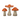 Set 3 Funghi Decorativi Colore Arancione - Couleurs D'Automne