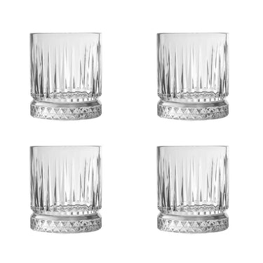 Set 4 Bicchieri da Whisky in Vetro Sagomato 21 cl – Elysia