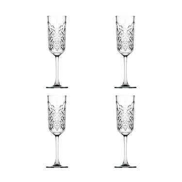 Set 4 Calici Flute Champagne in Vetro Decorato 17 cl - Timeless