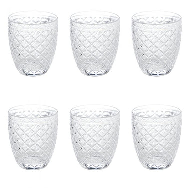 Set 6 Bicchieri Acqua 325 ml in Vetro Superficie Lavorata a Rilievo Castle – Villa D’Este