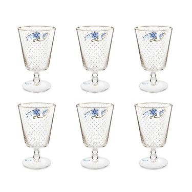 Set 6 Bicchieri Acqua Calice Decorati 360 ml Royal White – Pip Studio