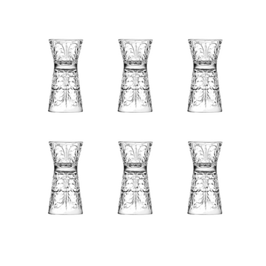Set 6 Bicchierini da Liquore Jigger in Vetro Luxion Tattoo – RCR