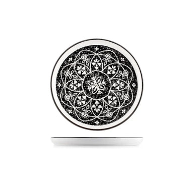 Set 6 Piattini in Porcellana Decorazione Bianco e Nero Ø 15,5 cm Mirage - H&H