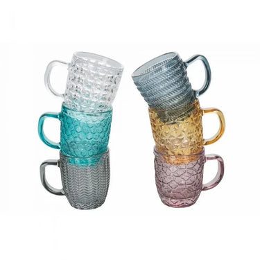Set 6 Tazzine Caffè 90 ml in Vetro Colorato Geometrie – Villa D’Este