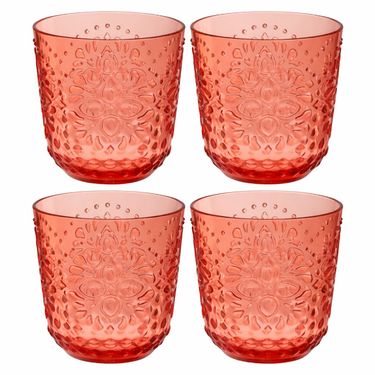 Set 6 Bicchieri Rossi Infrangibili per Acqua e Bevande 473 ml