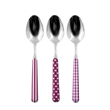 Set 6 Cucchiai in Acciaio Fantasia Colore Viola – Provence Posateria