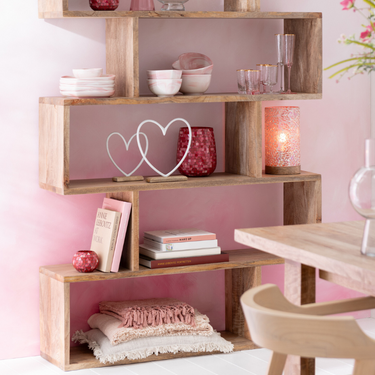 Set di 2 Piatti Cuore da Aperitivo Colore Rosa e Oro - Lovart