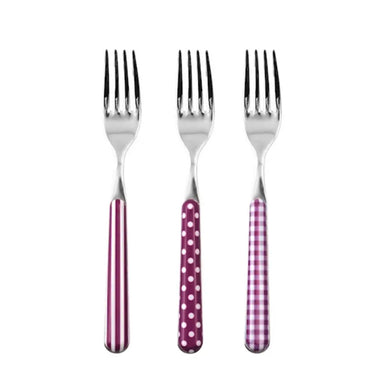 Set 6 Forchette in Acciaio Fantasia Colore Viola – Provence Posateria