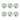 Set 6 Piatti Piani in Porcellana Ø 27 cm Motivo Floreale Verde Margaret – H&H