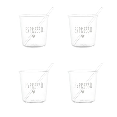 Set 4 Bicchierini da Caffè in Vetro Espresso – Simple Day