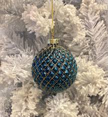 Set Decorazione Albero 14pz Sfere Argento Blu con Scatola 3D Nera e Oro - Viron.it