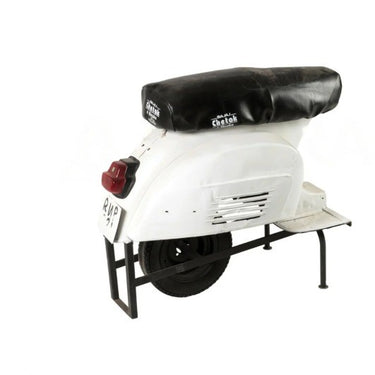 Sgabello originale da giardino in metallo e scooter vintage