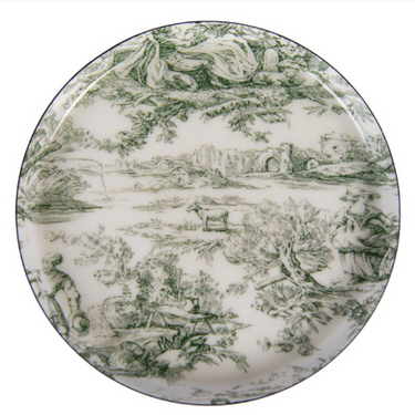 Set 6 Sottobicchieri in Metallo Ø 11 cm con Decorazione Verde per la Tavola