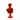 Statuetta busto greco moderno in resina rossa effetto opaco