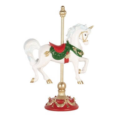 Decorazione di Natale a forma di cavallo da carosello in stile classico