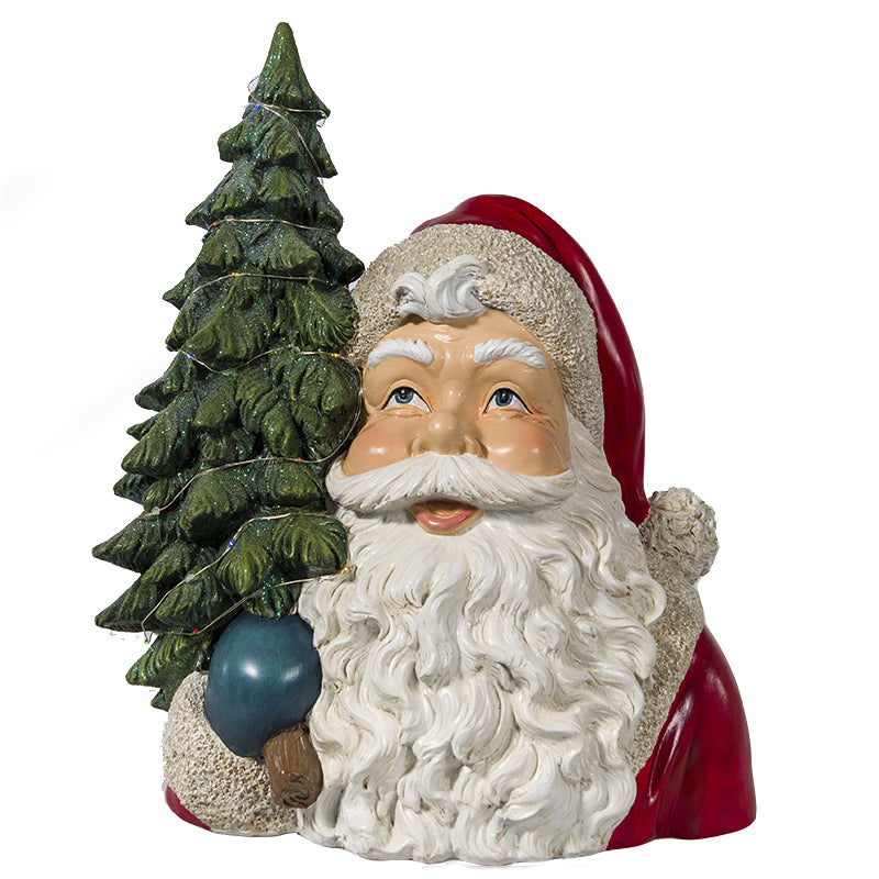 Statuetta Decorativa Natalizia Santa Claus con Led Integrato h 45 cm - Viron.it