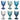 Set 6 Calici in Vetro Blu Decorato Syrah Ocean h 15 cm – Villa D’Este