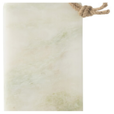 Tagliere in marmo biaco con manico e corda decorativa per cucina