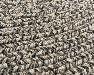 Tappeto rotondo da giardino da 120 cm con trama intrecciata grigio beige