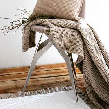 Plaid Artigianale 100% cotone 130x170 colore Cammello  Favo Soft - - Viron.it