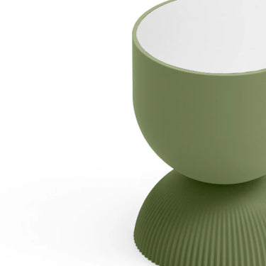 Tavolino da Giardino in Polietilene h 45 cm Verde Agata Piano Bianco Illo - Lyxo