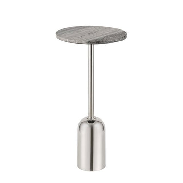 
Tavolino da salotto alto con piano rotondo effetto marmo e base dorata