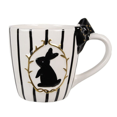 Tazza in Ceramica Coniglio Bianco Nero 350 ml - Easter Table